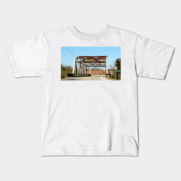 Old Swing Bridge Kids T-Shirt by Cynthia48